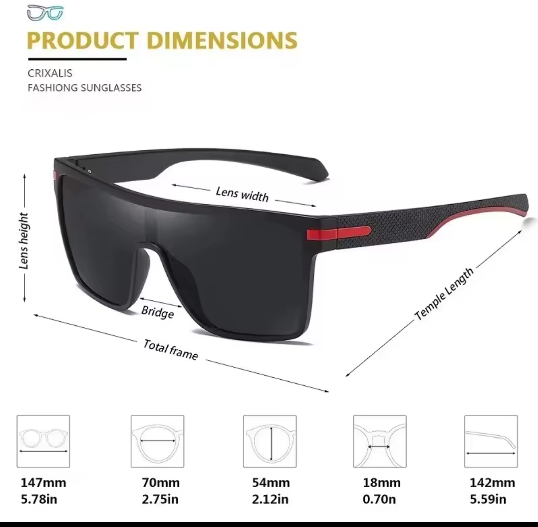 GAFAS LENTES PARA HOMBRE POLARIZADOS ROJO GRIS GAF1